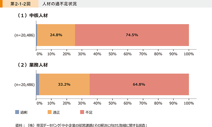 中小企業白書2024年度版人材の過不足状況